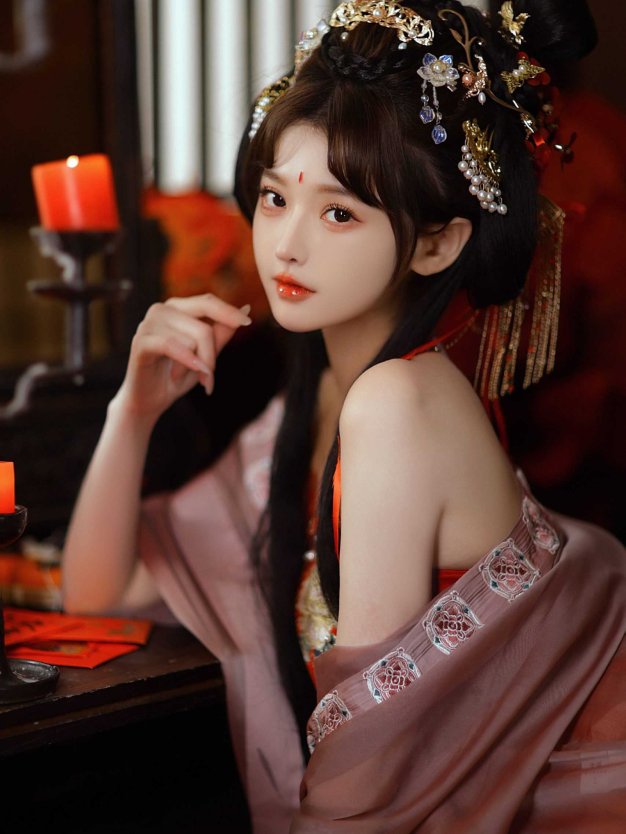 窗前红花弄清影,庭外声声惹人疑。
